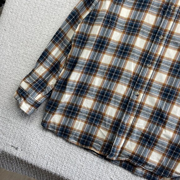 Red Head Brand Co Flannel Shirt Mens XL Plaid Blue / White Long Sleeve Button - Picture 7 of 14
